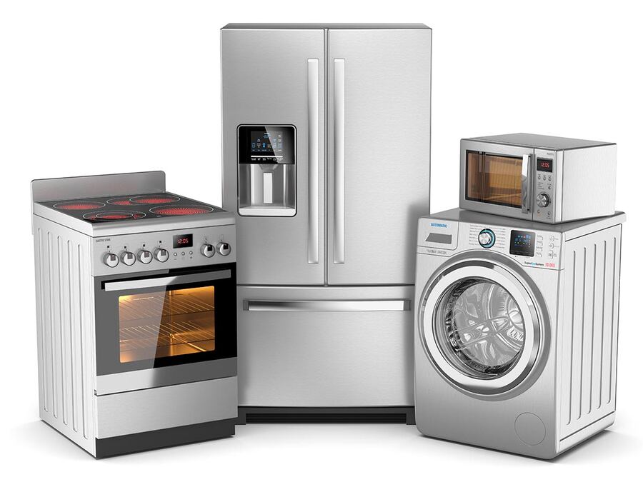 Cooker, fridge freezer, microwave and washing machine