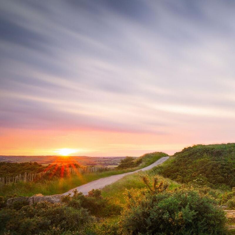 Sunset over the County Down countryside from Scrabo hill, Newtownards